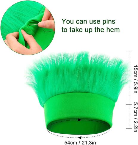 WILLBOND 2 Pack Hairy Headband Crazy Hair Day Wigs St. Patrick's Day Hairy Headband Spirit Day Sports Events Irish Day Headband for Cosplay Party Favors Accessories, Green in Saudi Arabia