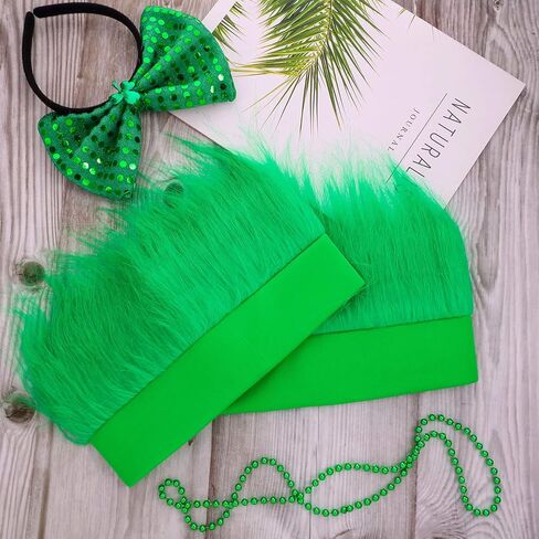 WILLBOND 2 Pack Hairy Headband Crazy Hair Day Wigs St. Patrick's Day Hairy Headband Spirit Day Sports Events Irish Day Headband for Cosplay Party Favors Accessories, Green in Saudi Arabia