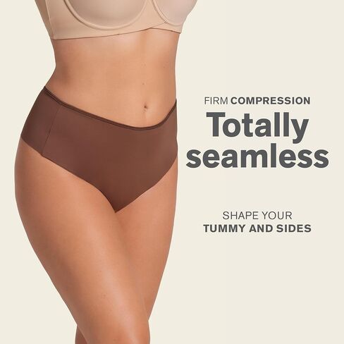 Leonisa High Waisted Seamless Comfy Thong Panty - Firm Tummy Control Womens Underwear in Saudi Arabia