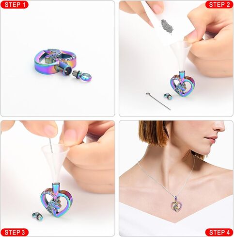 Cremation Jewelry Unicorn Heart Charm Pendant Necklace Cremation Urns Jewelry Ashes Keepsake Stainless Steel Crystal Pendant in Kuwait