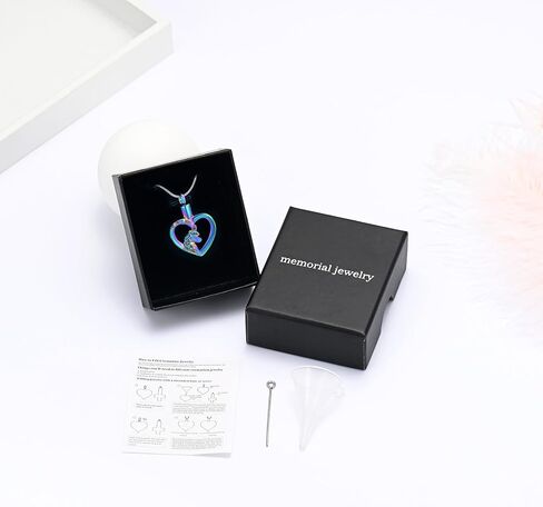 Cremation Jewelry Unicorn Heart Charm Pendant Necklace Cremation Urns Jewelry Ashes Keepsake Stainless Steel Crystal Pendant in Kuwait