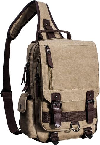 Canvas Messenger Bag Crossbody Shoulder Backpack Sling Bag Rucksack Daypack Casual Travel in Kuwait