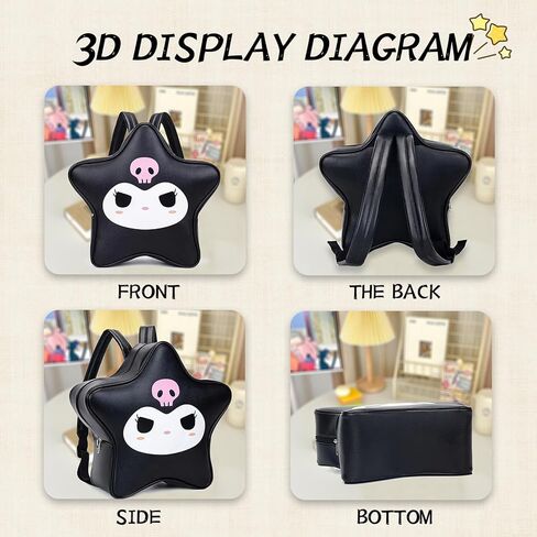 حقيبة DOTBABY Anime Star للفتيات والأولاد، حقيبة كتف لطيفة خفيفة الوزن، حقيبة كروس كرتونية خفيفة الوزن، حقيبة كتب ناعمة من البولي يوريثان in Kuwait