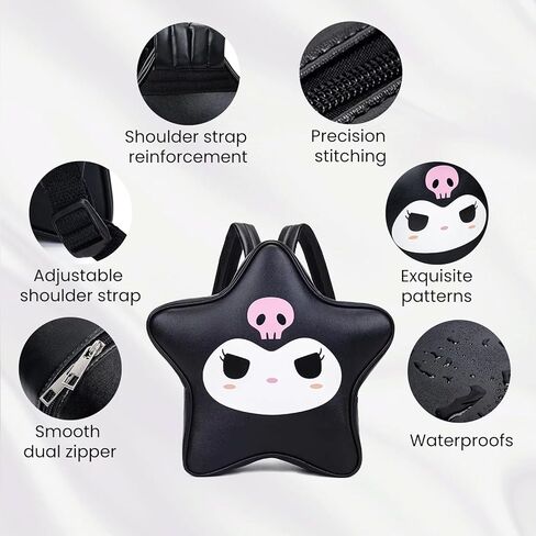 حقيبة DOTBABY Anime Star للفتيات والأولاد، حقيبة كتف لطيفة خفيفة الوزن، حقيبة كروس كرتونية خفيفة الوزن، حقيبة كتب ناعمة من البولي يوريثان in Kuwait