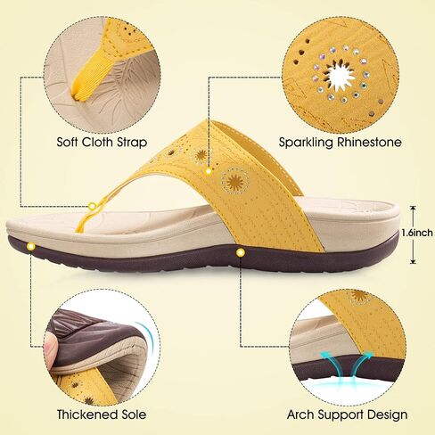 HAOLIRA Flip Flops for Women with Arch Support Comfortable Summer Beach Ladies Thong Orthotic Sandals Indoor Outdoor Walking Flip Flop with Sparkle Rhinestone in Saudi Arabia