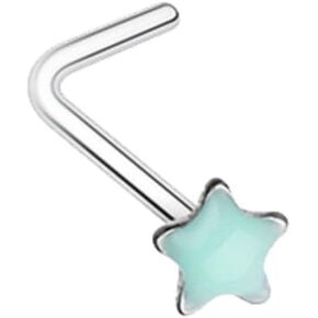 فريدوم فاشن حلقة متوهجة متوهجة في الظلام على شكل نجمة على شكل حرف L 316L من الفولاذ الجراحي للأنف in Kuwait