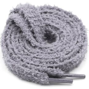 WEGOODZF Flat Fuzzy Shoe laces: Soft Wide Fluffy Shoelaces - 2 Pair