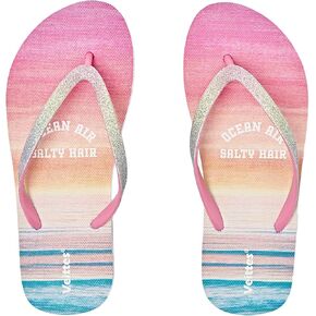 شبشب للفتيات الصغيرات من Veittes، صندل للفتيات الصغيرات/الكبيرات سهل الارتداء على الشاطئ مع نمط أناناس حورية البحر للأطفال الأكبر سنًا. in Kuwait