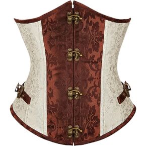 Glabeko Underbust Corset for Women Plus Size Faux Leather Underbust Corset Top Renaissance Corsets