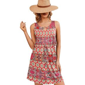 AI'MAGE Swimwear Cover Ups for Women Sexy Keyhole Neck Beach Swimsuit Coverup Tank Dress with Pockets