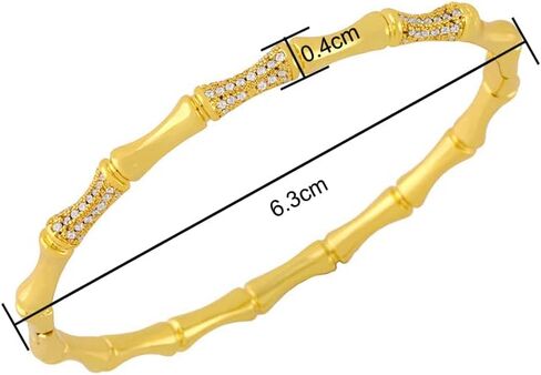 SEEJAAN Cubic Zirconia Bamboo Bangle Bracelet with hinged closure in Saudi Arabia