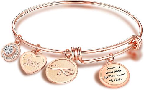 FEELMEM Cousins Bracelet Cousins By Blood Sisters By Heart Friends By Choice Bangle Bracelet Cousin Gift for Cousin Friend in Saudi Arabia