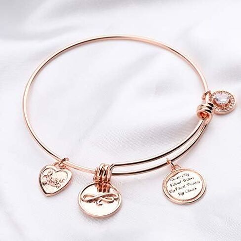 FEELMEM Cousins Bracelet Cousins By Blood Sisters By Heart Friends By Choice Bangle Bracelet Cousin Gift for Cousin Friend in Saudi Arabia