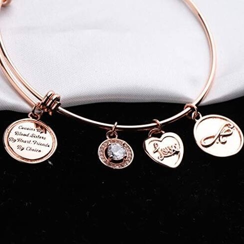FEELMEM Cousins Bracelet Cousins By Blood Sisters By Heart Friends By Choice Bangle Bracelet Cousin Gift for Cousin Friend in Saudi Arabia