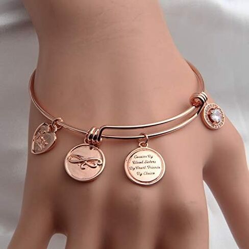 FEELMEM Cousins Bracelet Cousins By Blood Sisters By Heart Friends By Choice Bangle Bracelet Cousin Gift for Cousin Friend in Saudi Arabia