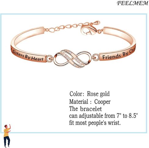 FEELMEM Cousins Bracelet Cousins By Blood Sisters By Heart Friends By Choice Bangle Bracelet Cousin Gift for Cousin Friend in Kuwait