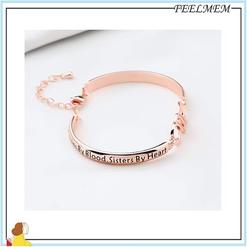 FEELMEM Cousins Bracelet Cousins By Blood Sisters By Heart Friends By Choice Bangle Bracelet Cousin Gift for Cousin Friend in Kuwait