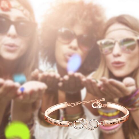 FEELMEM Cousins Bracelet Cousins By Blood Sisters By Heart Friends By Choice Bangle Bracelet Cousin Gift for Cousin Friend in Kuwait