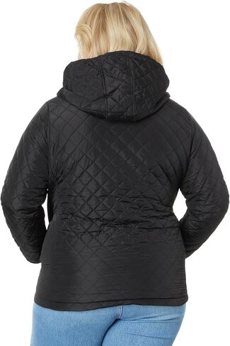 U.S. POLO ASSN. Plus Size Cozy Faux Fur Lined Diamond Quilted Hooded Puffer with Side Panel in Saudi Arabia