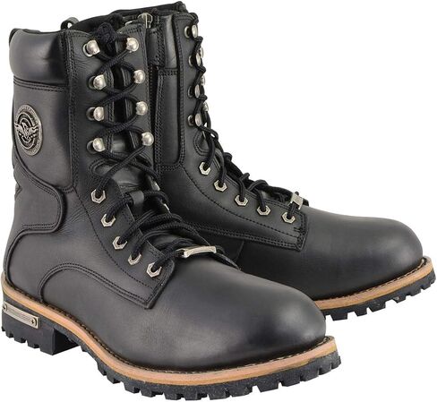 حذاء Milwaukee Leather MBM9095W للرجال الكلاسيكي باللون الأسود "واسع العرض" برباط مع سحاب جانبي - 9.5W in Saudi Arabia