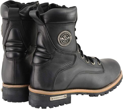 حذاء Milwaukee Leather MBM9095W للرجال الكلاسيكي باللون الأسود "واسع العرض" برباط مع سحاب جانبي - 9.5W in Saudi Arabia