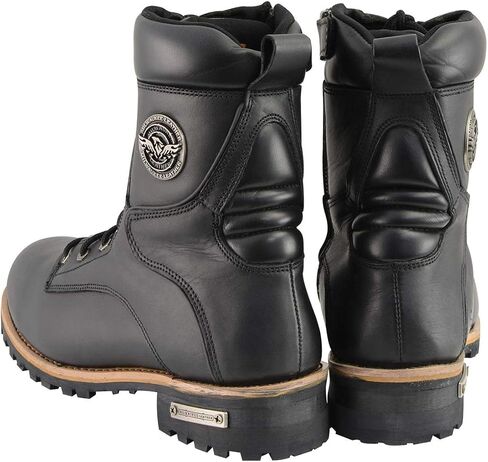 حذاء Milwaukee Leather MBM9095W للرجال الكلاسيكي باللون الأسود "واسع العرض" برباط مع سحاب جانبي - 9.5W in Saudi Arabia