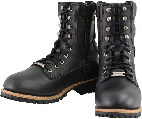 حذاء Milwaukee Leather MBM9095W للرجال الكلاسيكي باللون الأسود "واسع العرض" برباط مع سحاب جانبي - 9.5W in Saudi Arabia