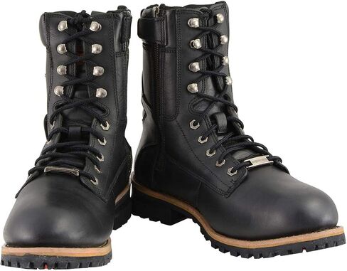 حذاء Milwaukee Leather MBM9095W للرجال الكلاسيكي باللون الأسود "واسع العرض" برباط مع سحاب جانبي - 9.5W in Saudi Arabia
