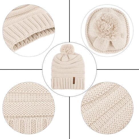 Apoway Winter Warm Set Knitted Scarf Beanie Hat Touch Screen Gloves Warm Cover Set Cold Weather Gifts for Men or Women in Kuwait