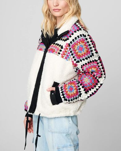 [BLANKNYC] Womens Luxury Clothing Crochet Sherpa Jacket, Comfortable & Stylish Coat in Saudi Arabia