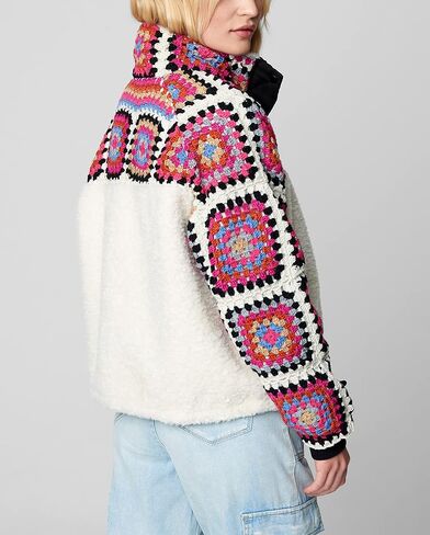 [BLANKNYC] Womens Luxury Clothing Crochet Sherpa Jacket, Comfortable & Stylish Coat in Saudi Arabia