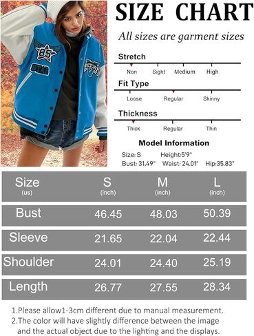 SEL NATURAL Bomber البيسبول سترة زر أسفل إلكتروني طباعة سترة رياضية يندبروف معطف مبطن دافئ Y2K للجنسين in Kuwait