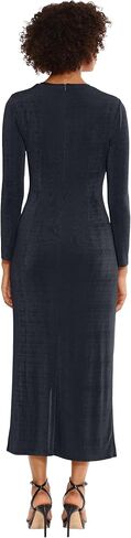 Donna Morgan Women's Ruched Princess Seam Dress with Slit Detail Event Party Occasion Guest of in Saudi Arabia