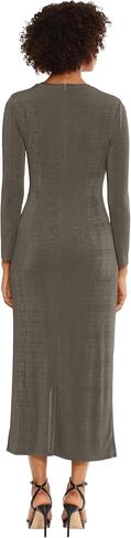 Donna Morgan Women's Ruched Princess Seam Dress with Slit Detail Event Party Occasion Guest of in Saudi Arabia
