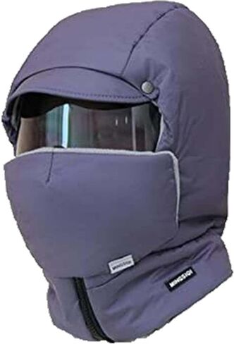 Men Women Winter Ear Flap Trooper Trapper Down Hat Hunting Skating Skiing Thermal Hats with Mask Ear Flaps Ushanka in Saudi Arabia