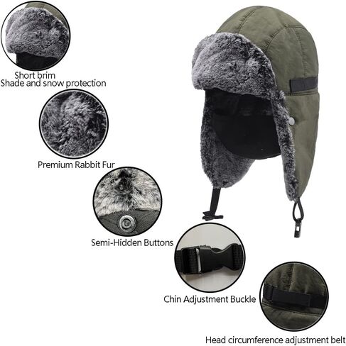 زد اف اف اكس اتش قبعة صيد شتوية دافئة مقاومة للماء، قبعة صيد للفتيات والفتيات، قبعة تزلج بومبر للرجال والنساء in Kuwait