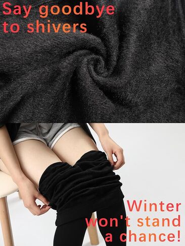 HONENNA Colorful Womens Fleece Lined Tights High Waisted Opaque Winter Thermal Pantyhose, Medias Termicas Para Mujer in Kuwait