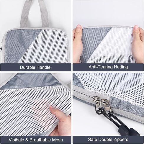 6 Set Ultralight Compression Packing Cubes Packing Organizer with Shoe Bag for Travel Accessories Luggage Suitcase Backpack in Saudi Arabia