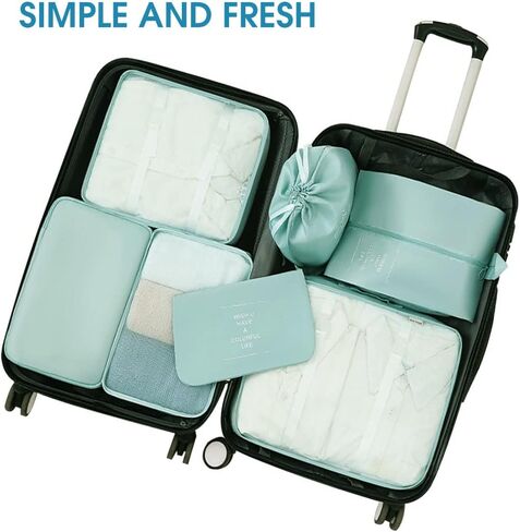 10 PCS Travel Packing Organizers, Luggage Organizers for Suitcase Set, Travel Packing Cubes for Suitcase Lightweight Travel Essential Bag with Large Toiletries Bag for Clothes Shoes in Saudi Arabia