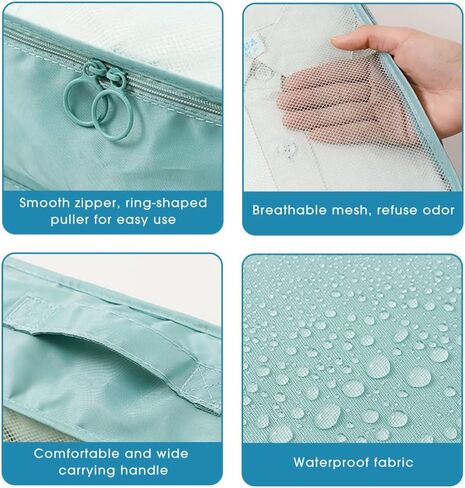 10 PCS Travel Packing Organizers, Luggage Organizers for Suitcase Set, Travel Packing Cubes for Suitcase Lightweight Travel Essential Bag with Large Toiletries Bag for Clothes Shoes in Saudi Arabia