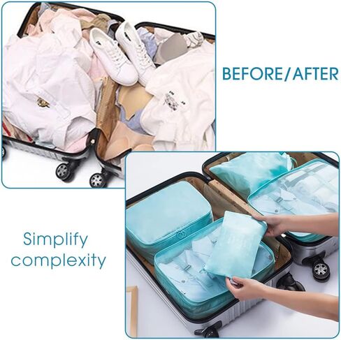 10 PCS Travel Packing Organizers, Luggage Organizers for Suitcase Set, Travel Packing Cubes for Suitcase Lightweight Travel Essential Bag with Large Toiletries Bag for Clothes Shoes in Saudi Arabia