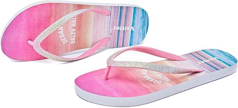 شبشب للفتيات الصغيرات من Veittes، صندل للفتيات الصغيرات/الكبيرات سهل الارتداء على الشاطئ مع نمط أناناس حورية البحر للأطفال الأكبر سنًا. in Kuwait