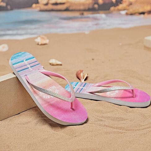 شبشب للفتيات الصغيرات من Veittes، صندل للفتيات الصغيرات/الكبيرات سهل الارتداء على الشاطئ مع نمط أناناس حورية البحر للأطفال الأكبر سنًا. in Kuwait