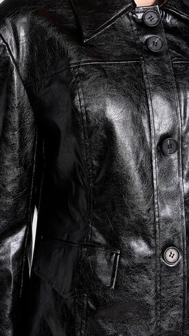 MOON RIVER Women's Faux Leather Midi Coat in Saudi Arabia