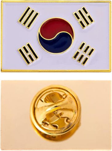 South Korea Country Rectangle Flag Lapel Pin Enamel Made of Metal Memorvenir Hat Men Patriotic (Rectangle Pin) in Saudi Arabia