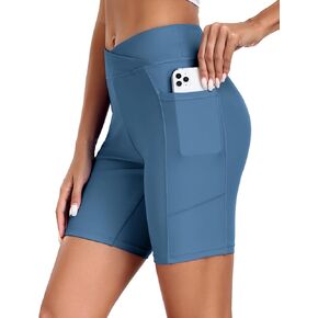 Ekouaer Women's 7" Board Shorts High Waisted Swimsuit Shorts with Pockets in Kuwait