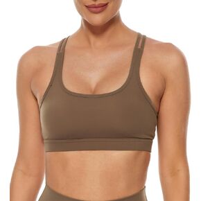 Lavento Women's Open Racerback Sports Bra - Padded Workout Yoga Bra Top