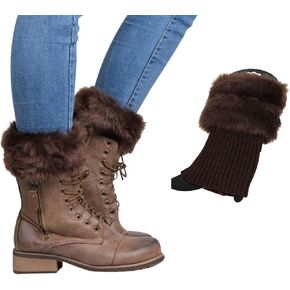 Sprifloral Women Leg Warmers Faux Fur High Boot Cuffs Toppers Boots Socks
