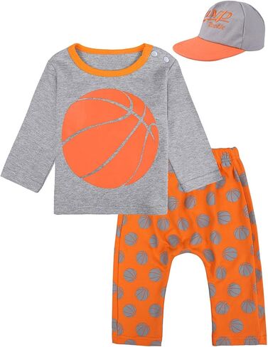 COSLAND Baby and Toddler Boys' 3pc Sports Outfits, Cotton Pattern Clothing Sets, 3 Months-3T in Saudi Arabia