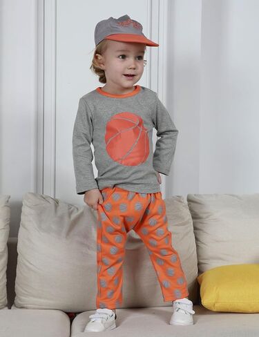 COSLAND Baby and Toddler Boys' 3pc Sports Outfits, Cotton Pattern Clothing Sets, 3 Months-3T in Saudi Arabia